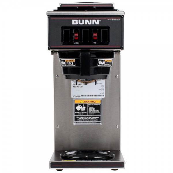 Bunn Pourover 64 oz. Commercial Coffee Brewer with Two Warmers in Stainless Steel