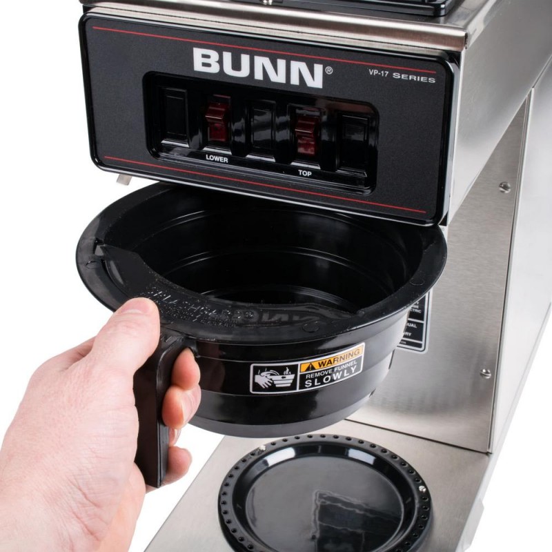 Bunn Pourover 64 oz. Commercial Coffee Brewer with Two Warmers in Stainless Steel