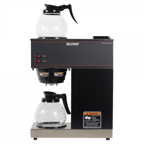 Bunn VPR 12-Cup Commercial Coffee Brewer with 2 Glass Decanters in Black