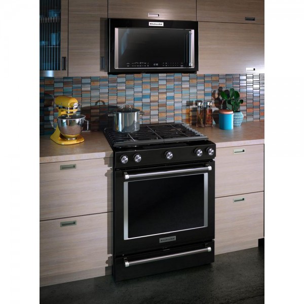 KitchenAid 30 in. W 1.9 cu. ft. Over the Range Convection Microwave in Black with Sensor Cooking Technology