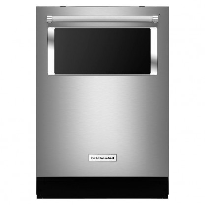 KitchenAid Top Control Built-In Dishwasher in Stainless Steel with Stainless Steel Tub and Window with Lighted Interior