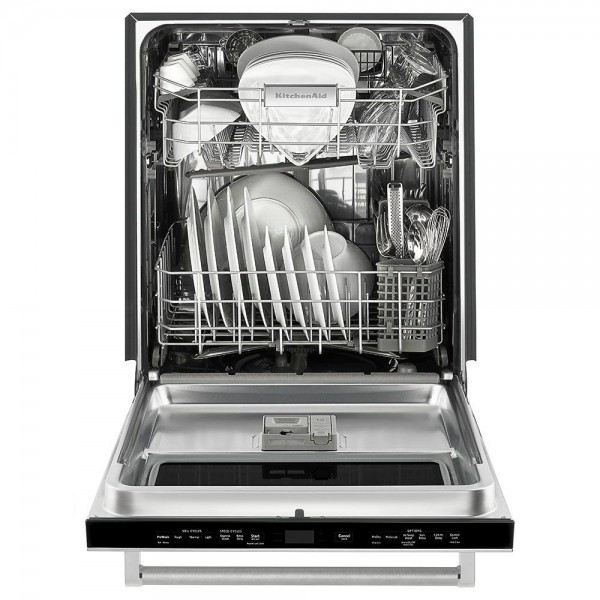 KitchenAid Top Control Built-In Dishwasher in Stainless Steel with Stainless Steel Tub and Window with Lighted Interior