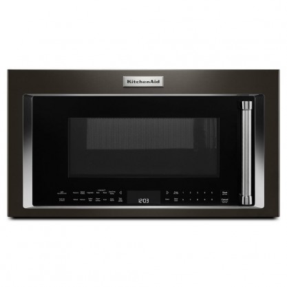 KitchenAid 30 in. W 1.9 cu. ft. Over the Range Convection Microwave in Black Stainless with Sensor Cooking Technology