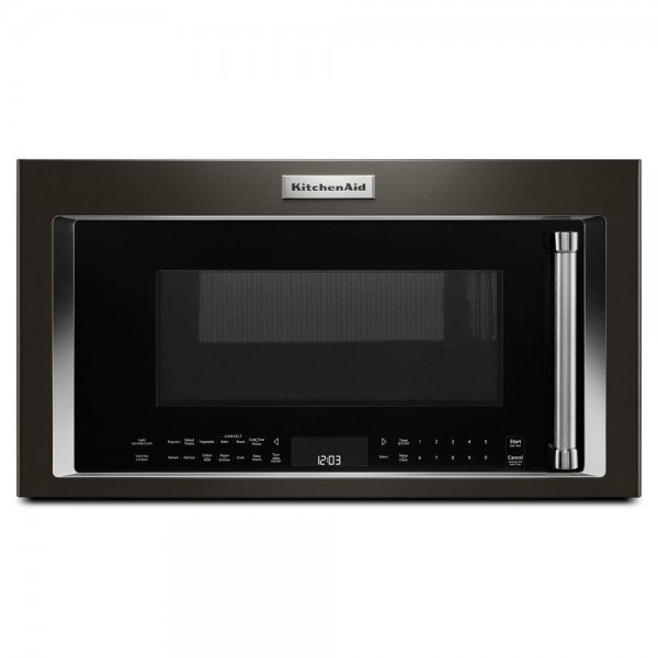 KitchenAid 30 in. W 1.9 cu. ft. Over the Range Convection Microwave in Black Stainless with Sensor Cooking Technology