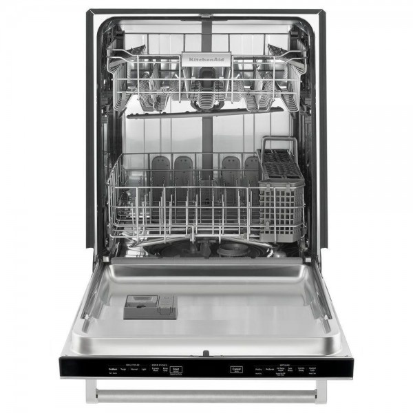 KitchenAid Top Control Built-In Tall Tub Dishwasher in Black Stainless with Stainless Steel Tub