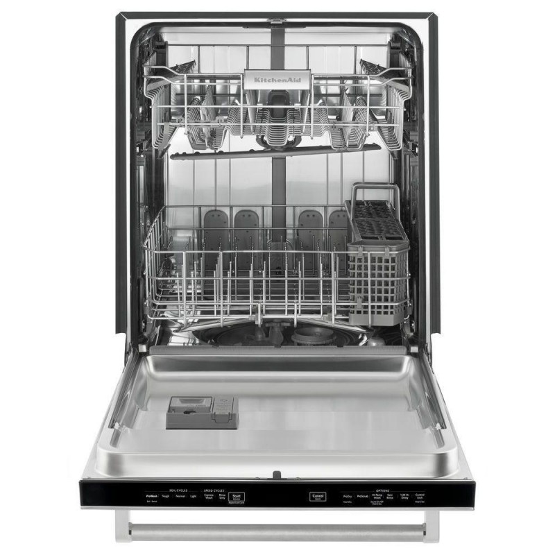 KitchenAid Top Control Built-In Tall Tub Dishwasher in Black Stainless with Stainless Steel Tub