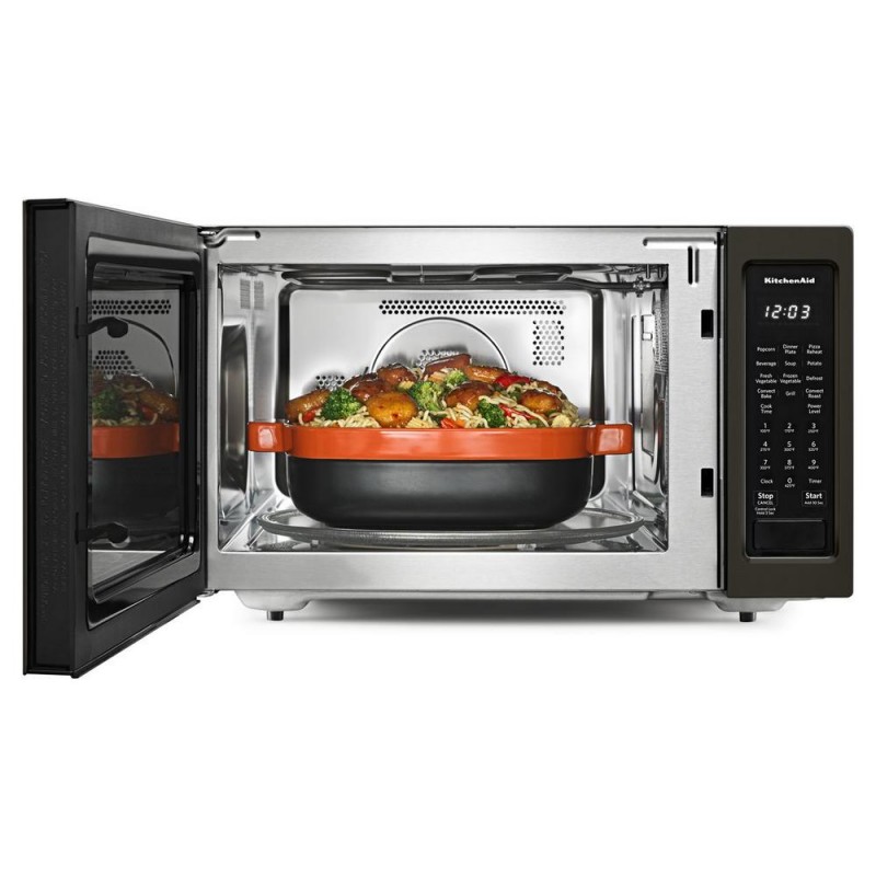 KitchenAid 1.5 cu. ft. Countertop Microwave in Black Stainless with PrintShield