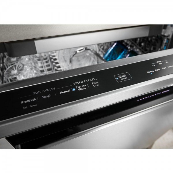 KitchenAid 24 in. Top Control Built-In Tall Tub Dishwasher in PrintShield Stainless with Third Level Rack