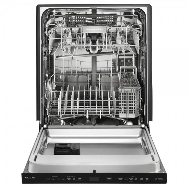 KitchenAid 24 in. Top Control Built-In Tall Tub Dishwasher in Printshield Stainless with Clean Water Wash System