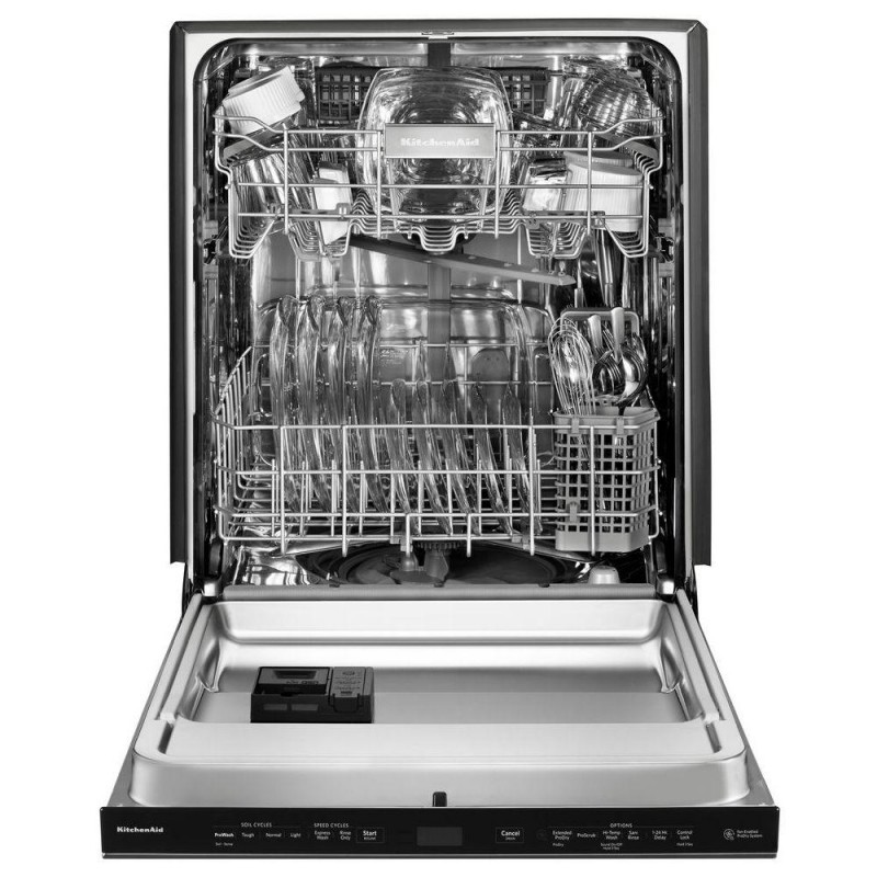 KitchenAid 24 in. Top Control Built-In Tall Tub Dishwasher in Printshield Stainless with Clean Water Wash System