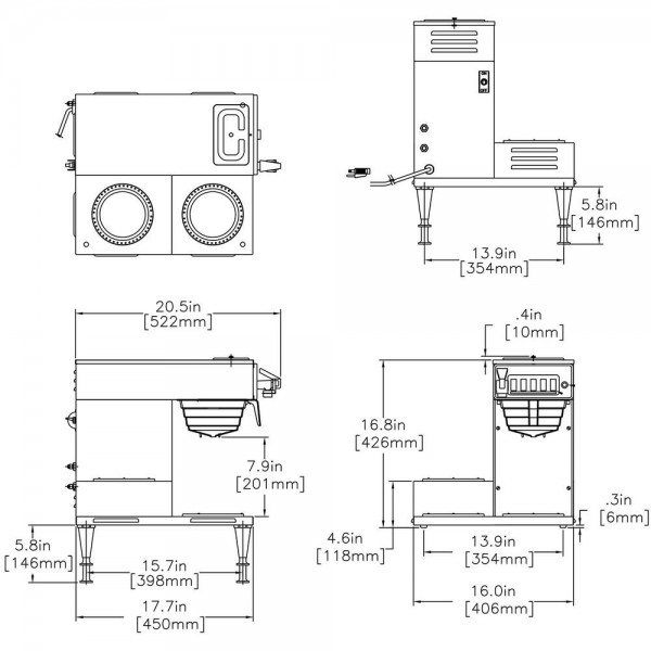 Bunn 12-Cup Automatic Commercial Coffee Brewer and 3-Warmers