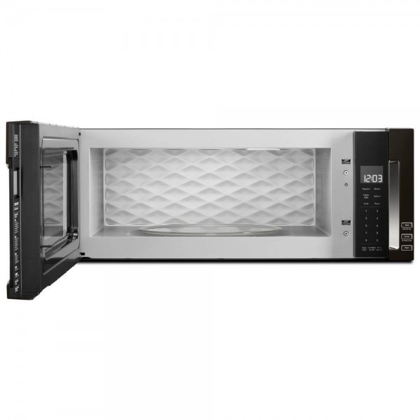 KitchenAid 1.1 cu. ft. Over the Range Low Profile Microwave Hood Combination in Print Shield Black Stainless