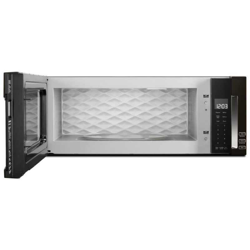 KitchenAid 1.1 cu. ft. Over the Range Low Profile Microwave Hood Combination in Print Shield Black Stainless