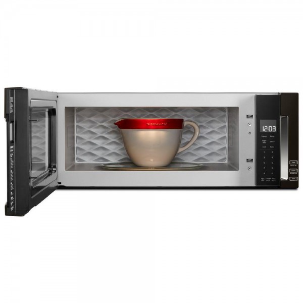 KitchenAid 1.1 cu. ft. Over the Range Low Profile Microwave Hood Combination in Print Shield Black Stainless