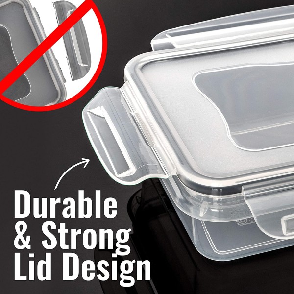 Food Storage Containers with Lids - Plastic Food Containers with Lids - Plastic Containers with Lids Storage (20 Pack) - Plastic Storage Containers with Lids Food Container Set BPA-Free Containers