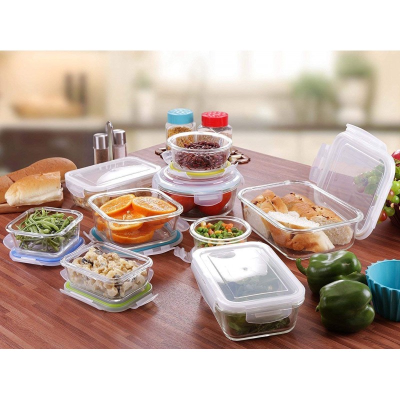 Utopia Kitchen Glass Food Storage Container Set (18 Containers and 18 Lids) - Transparent Lids - BPA Free (Bulk Pack of 36)