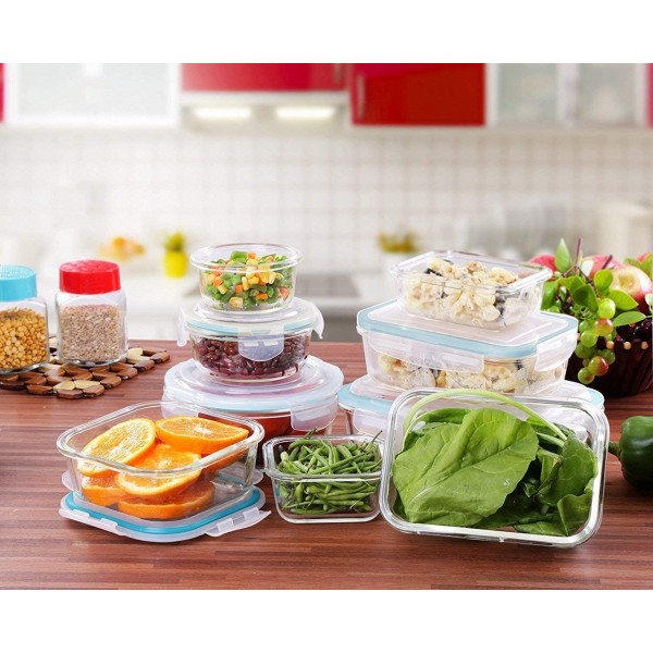 Utopia Kitchen Glass Food Storage Container Set (18 Containers and 18 Lids) - Transparent Lids - BPA Free (Bulk Pack of 36)